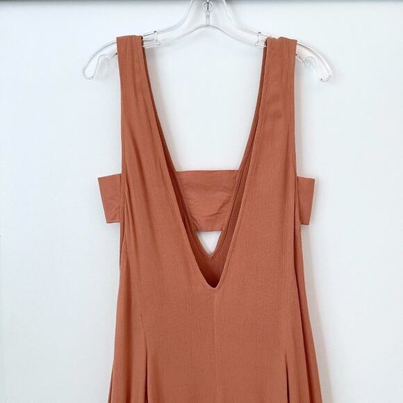 Mara Hoffman V-Neck Maxi Dress Cutout 2015 Spring RTW Peach Terracotta - Picture 5 of 12